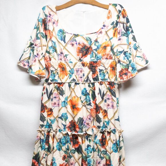 Women's 1X Unbranded Floral Mid-length Spring/Summer Dress Ladies X-Large - Picture 3 of 4
